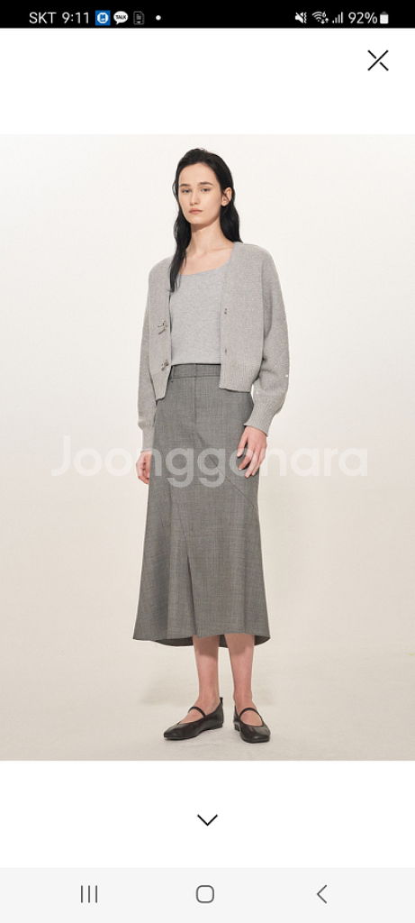 타임 울 백 슬릿 자켓 스커트세트--7