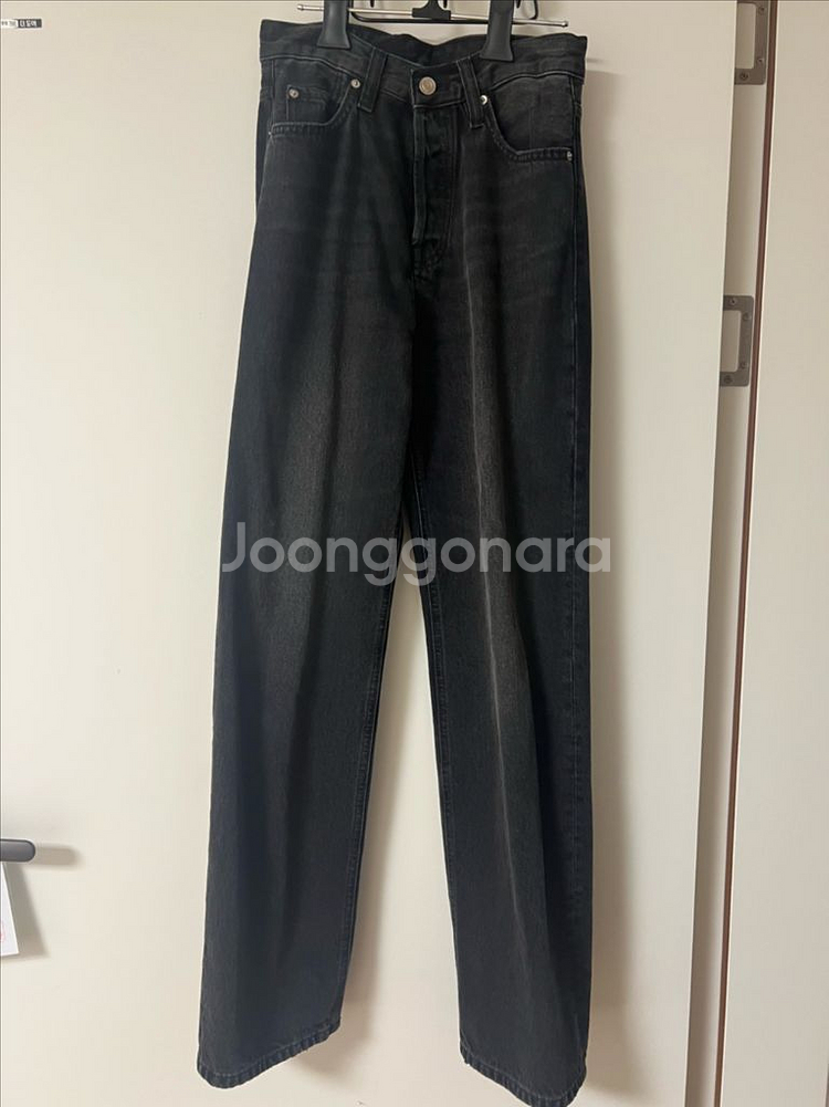 마시모두띠 블랙 하이웨이스트 스트레이트 진 XS--0