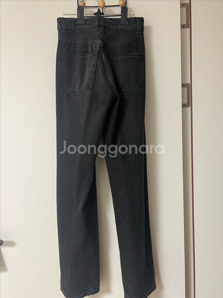 마시모두띠 블랙 하이웨이스트 스트레이트 진 XS--1