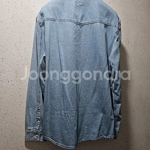 XL) 자라 웨스턴 데님 셔츠 연청 긴팔--1