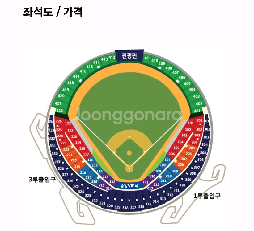 한국시리즈 2차전 한화 VS LG 3루 블루, 중앙네이--0
