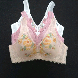 [85B] 아시다미와 플라워 자수 브라팬티 3세트