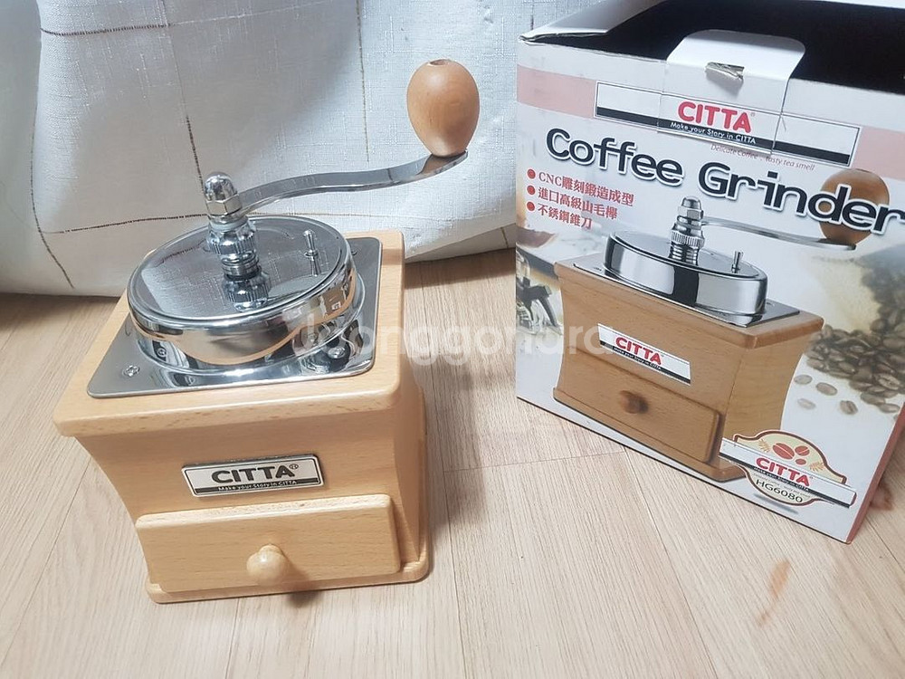 시타(citta) 우드 원목 핸드밀 커피그라인더/새상품--2