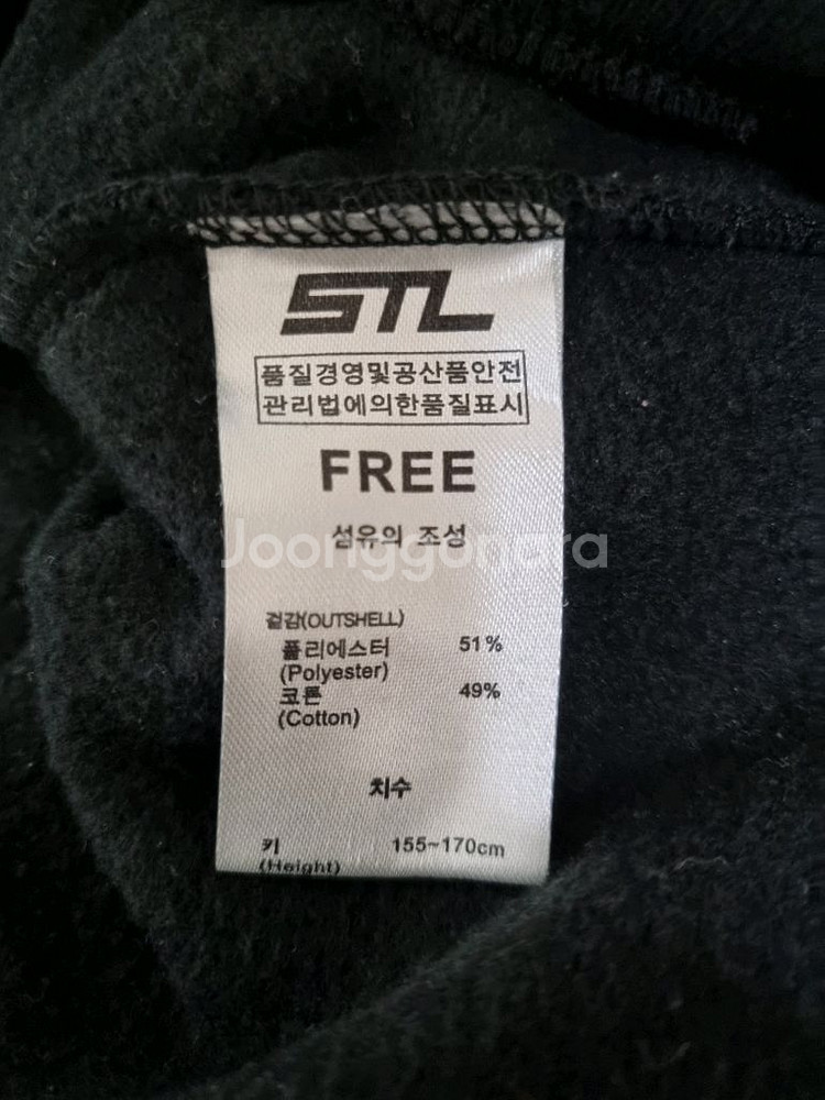 STL세미오버핏 기모후드티. 블랙. 프리사이즈--2