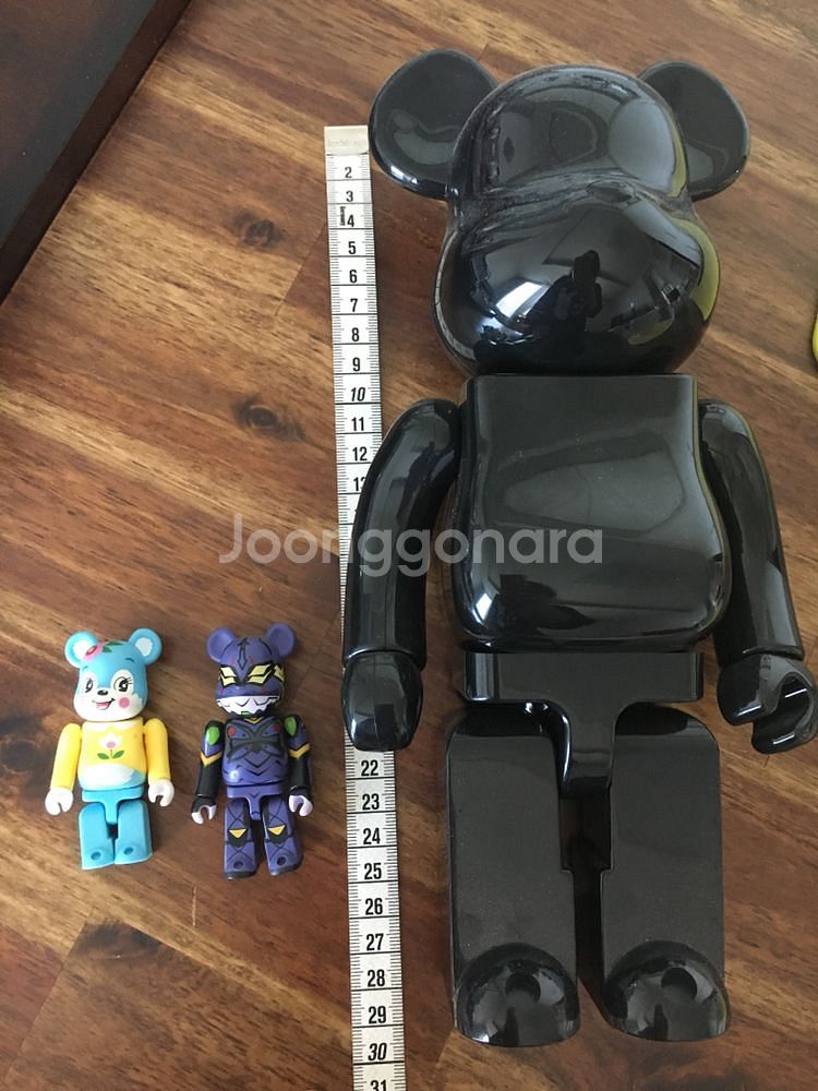 메디콤토이 베어브릭 올블랙 높이 29cm--0