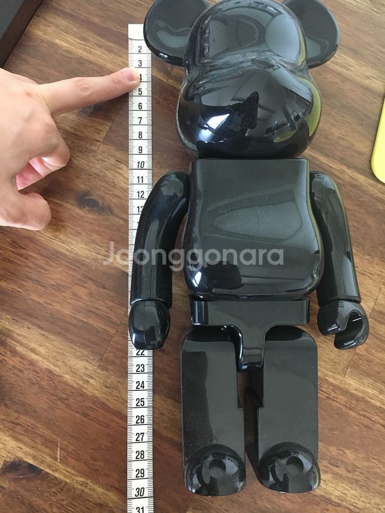 메디콤토이 베어브릭 올블랙 높이 29cm--2