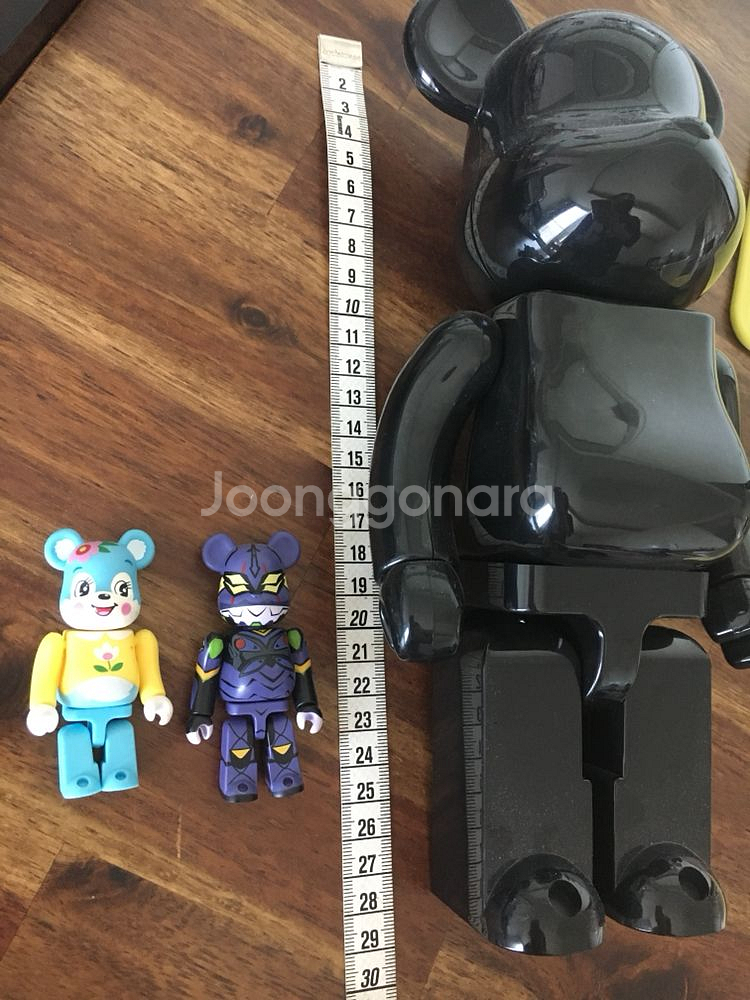 메디콤토이 베어브릭 올블랙 높이 29cm--4