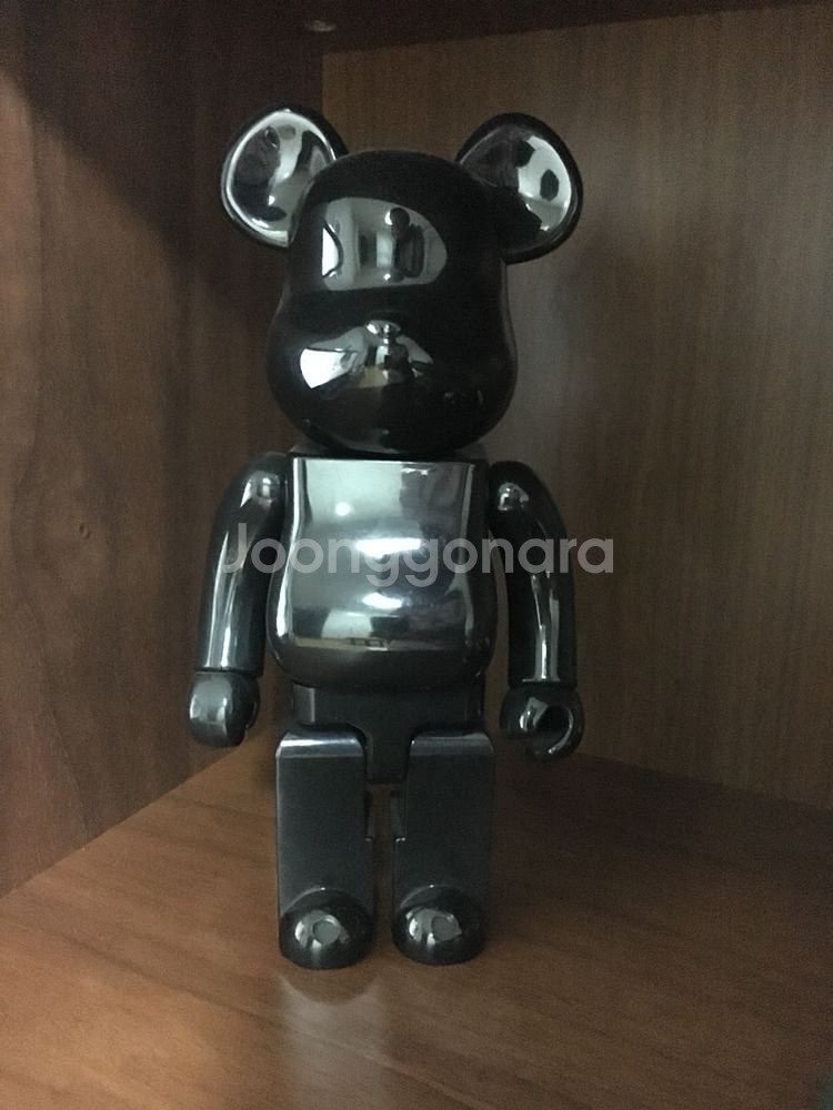 메디콤토이 베어브릭 올블랙 높이 29cm--6