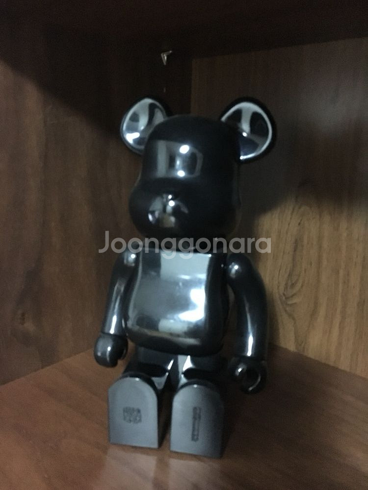 메디콤토이 베어브릭 올블랙 높이 29cm--8