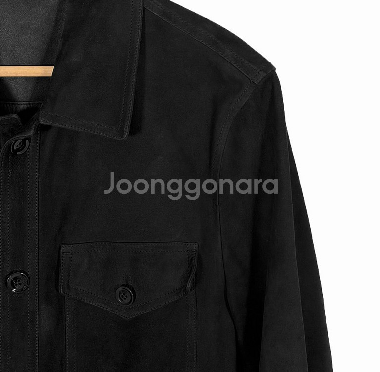 [48] 톰포드 카프스킨 스웨이드 트러커 자켓 블랙--4