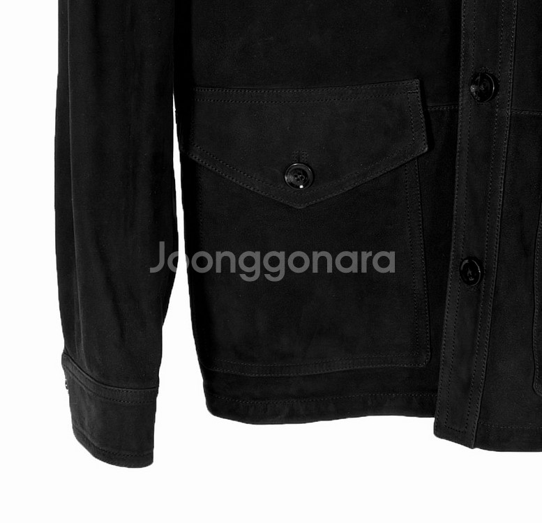 [48] 톰포드 카프스킨 스웨이드 트러커 자켓 블랙--5