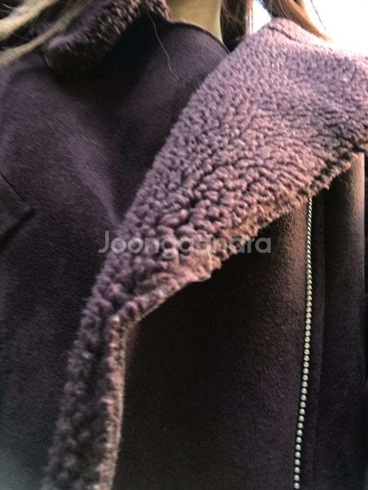 버건디컬러 무스탕 거의새제품 55,66사이즈--7