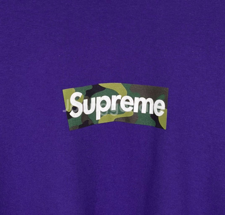 [M] 슈프림 23fw 남성 카모 박스 로고 반팔 티셔츠 퍼플--3
