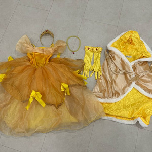 디즈니 벨 공주 드레스 120 풀세트/코스튬 할로윈 이미지