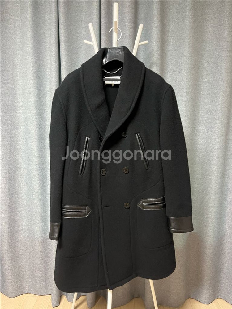 마틴 마르지엘라 레일로드 가죽 블랙 코트 48--2