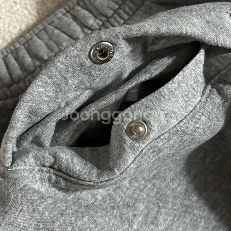 나이키 그레이 스몰로고 면 츄바 트레이닝 조거팬츠--4