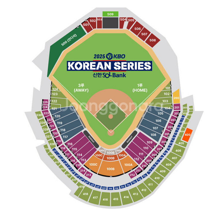 한국시리즈 4차전 잠실vs한화 1루내야 응원단석 연석--0