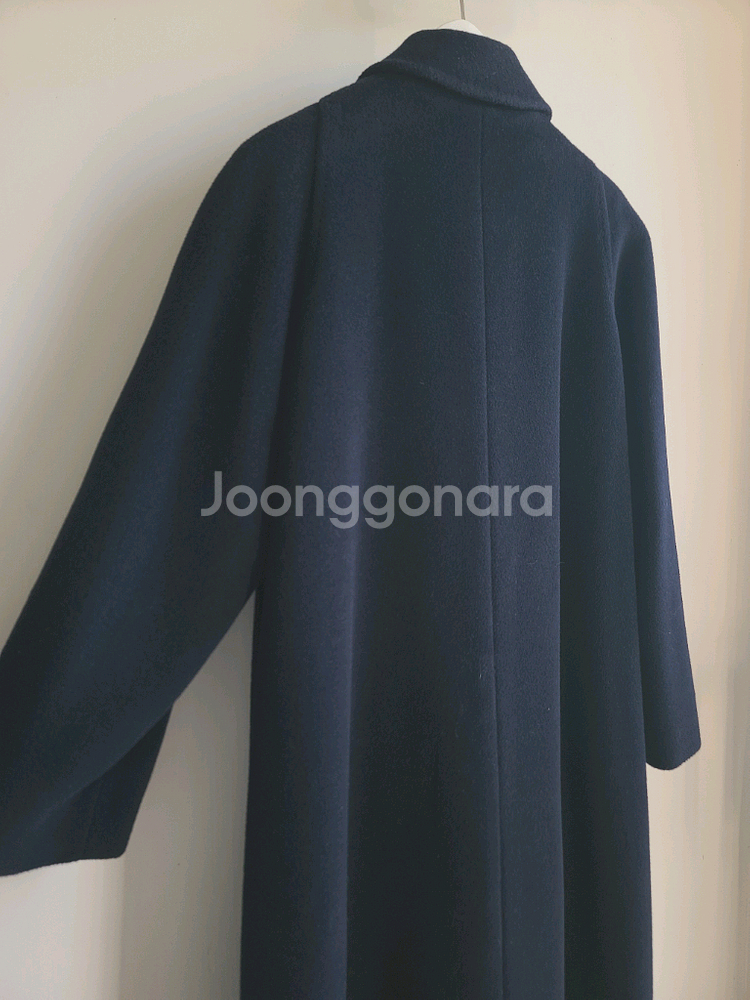 BIELLA 비엘라 이태리 네이비 카라 순모 울 롱코트--5