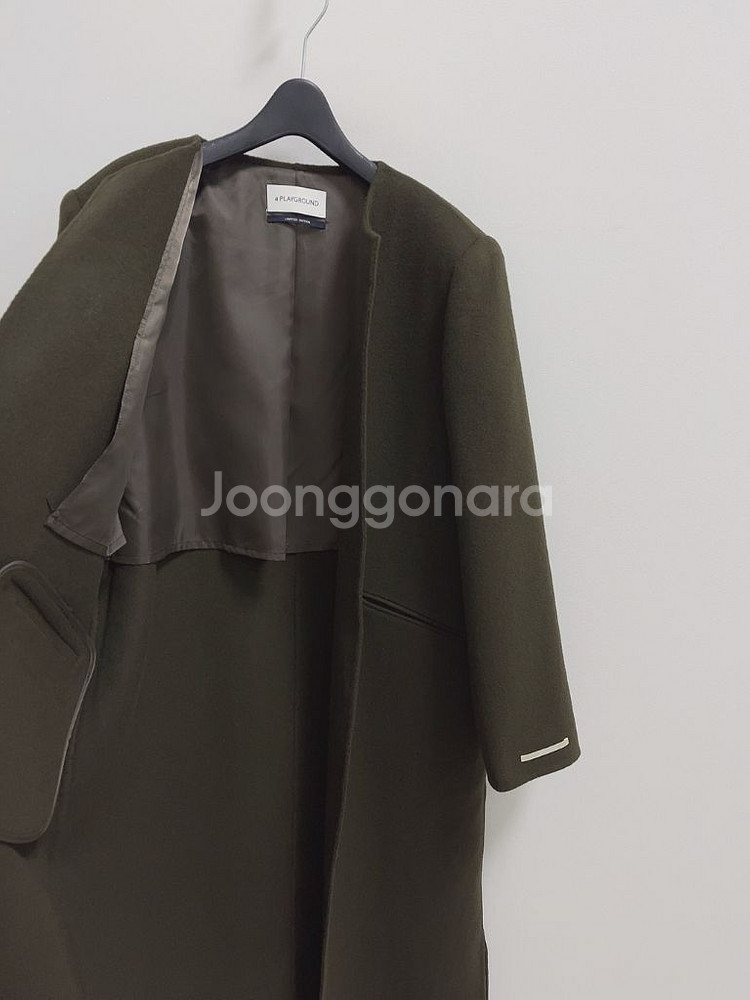 어플레이그라운드 핸드메이드 머플러 코트 라운드넥--6