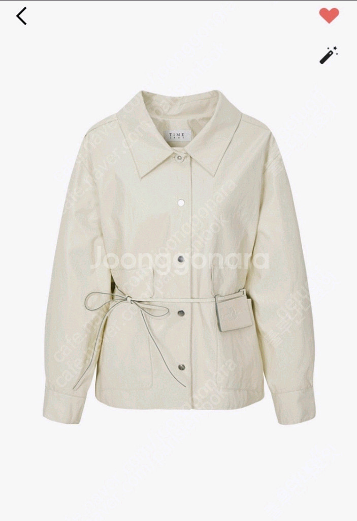 타임 페이크레더 아이보리 자켓--0