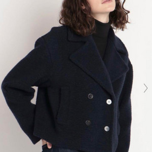 띠어리 울 부클 테디 플리스 더블 자켓 코트