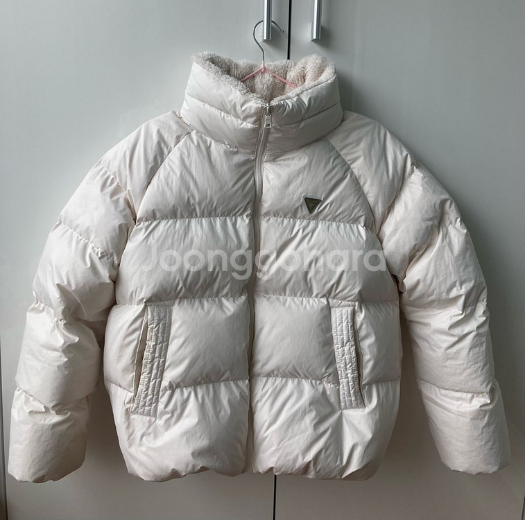 게스 여성 덕다운 숏패딩 S (실사용 적음)--0