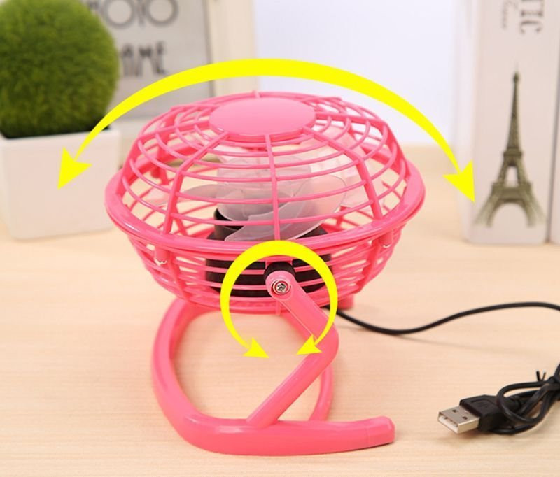 새 핑크색 차량용 USB 선풍기 휴대용 저소음 미니 이미지