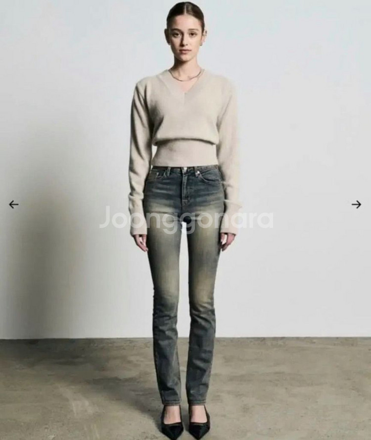 보헴서 보헤미안서울 하이웨스트 스트레이트진 블루 L--0