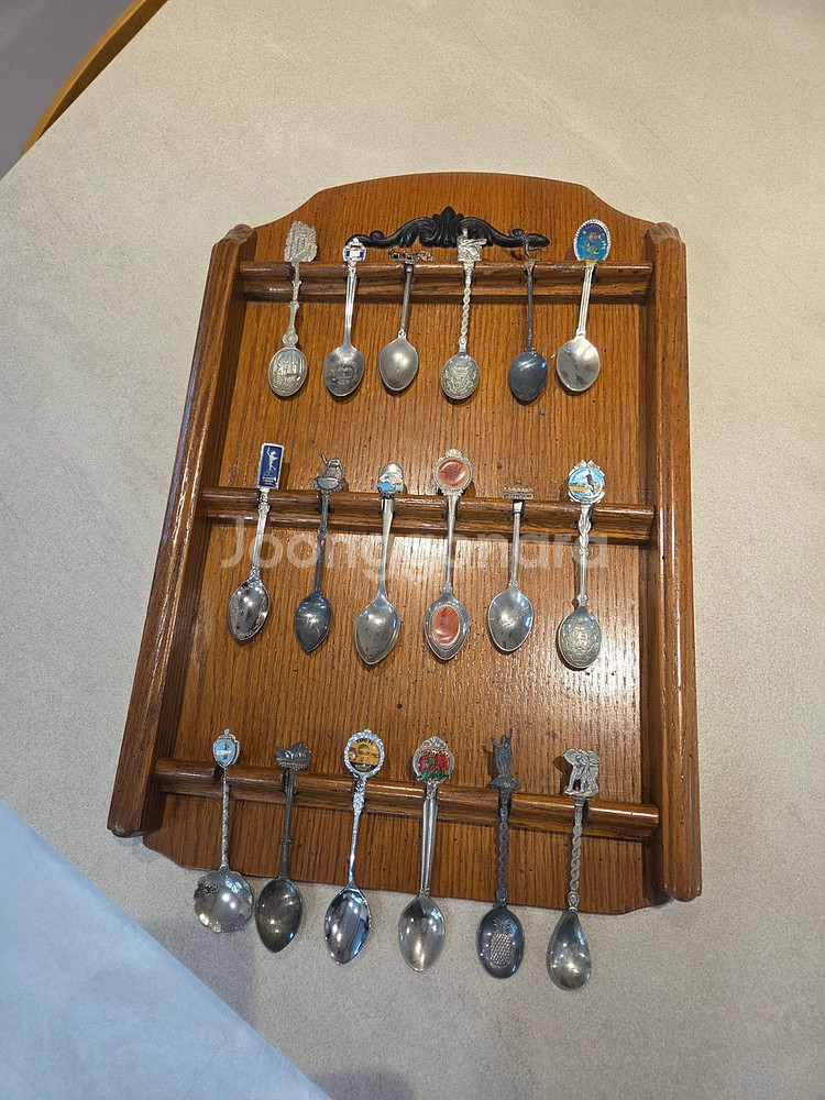 빈티지 오크목 벽걸이 스푼랙 18종 셋트 무료배송--0
