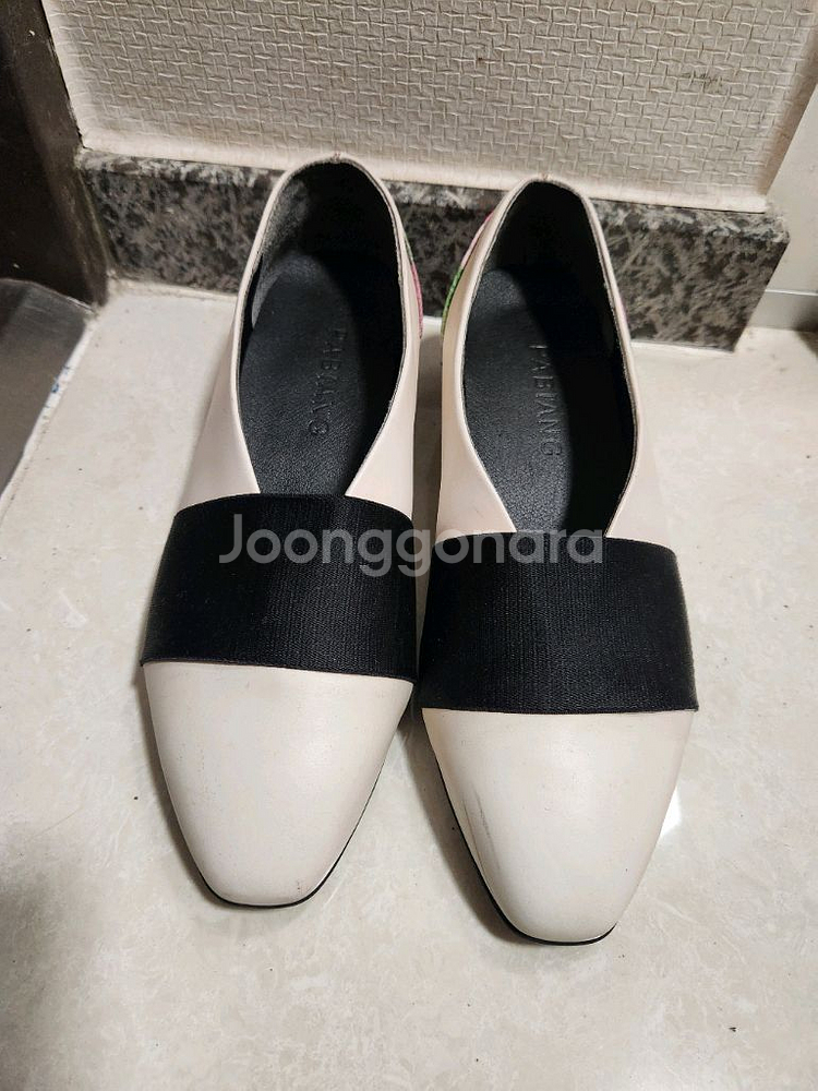 여자흰색단화 꽃일러스트구두로퍼230--0