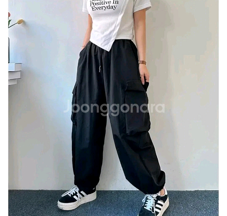 와이드 카고 투웨이 조거 팬츠 - 블랙,프리--1