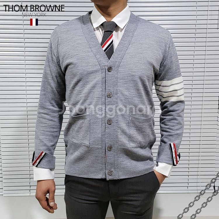 톰브라운 사선완장 베이직 가디건--1