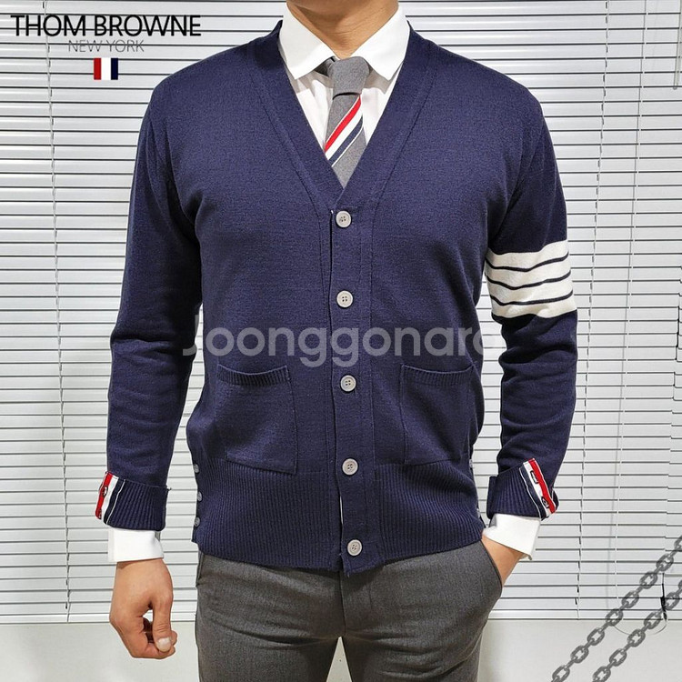톰브라운 사선완장 베이직 가디건--3