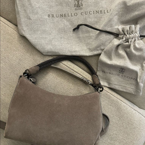 더스트백)브루넬로 쿠치넬리 모닐리 스웨이드 핸들 토트