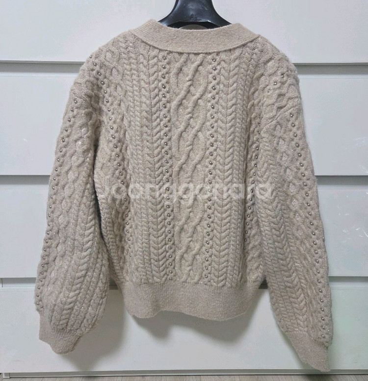 랑방 울블렌드 케이블스터드가디건 마인 더캐시미어 타임--2