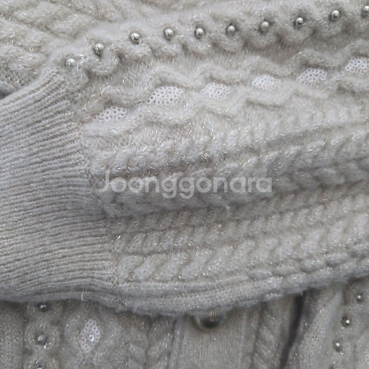 랑방 울블렌드 케이블스터드가디건 마인 더캐시미어 타임--6