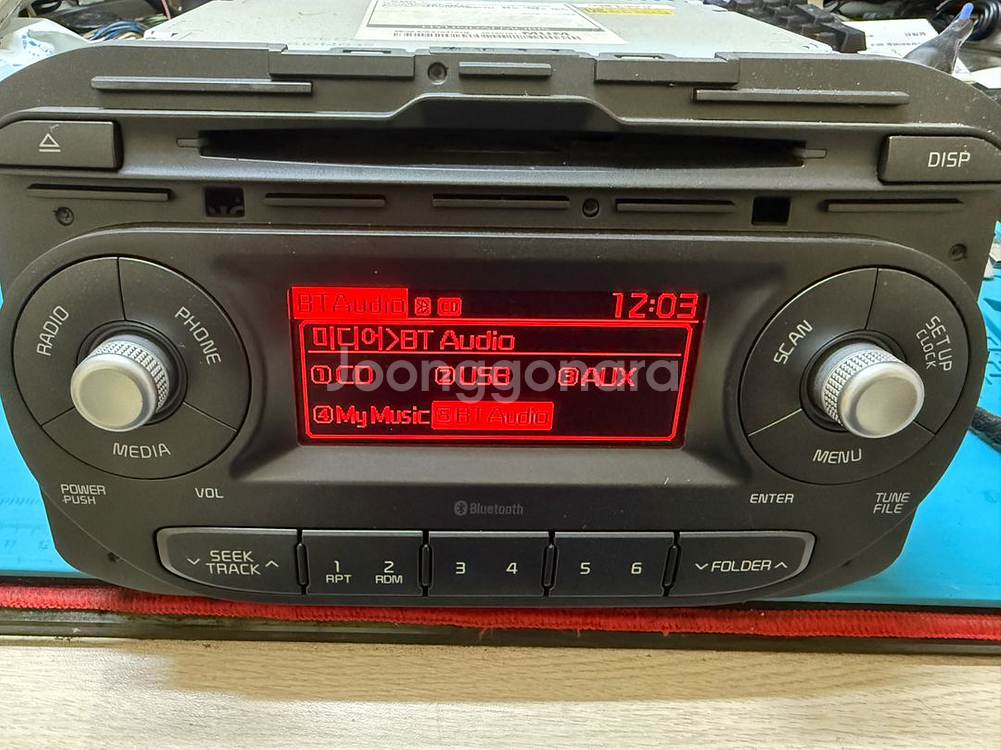 올뉴모닝 순정 3세대 블루투스,USB,AUX 자출 데크--2