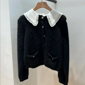 산드로 모헤어 카라 가디건