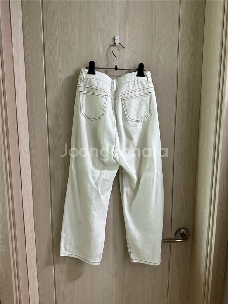 옷장정리ㅣ하이웨스트 와이드 화이트면바지 코튼팬츠--1