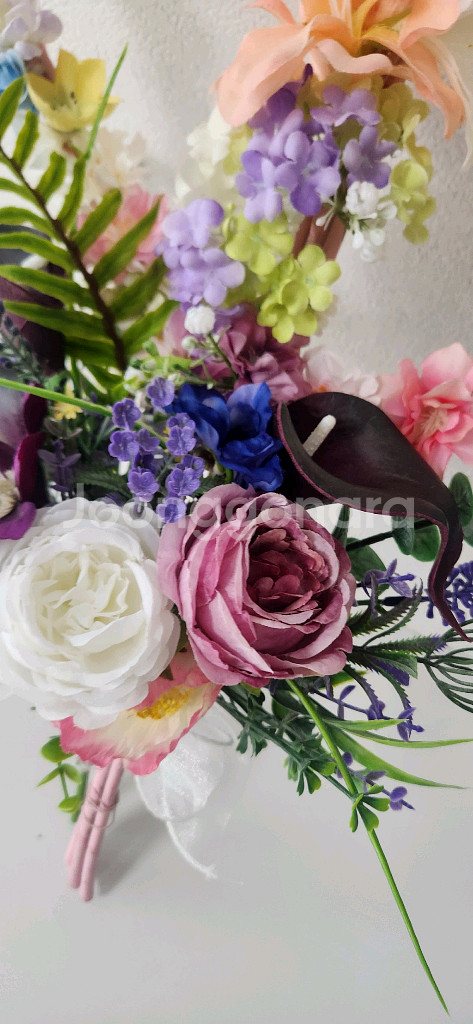 새상품)하트 조화 부케 여행사진 웨딩 촬영--2