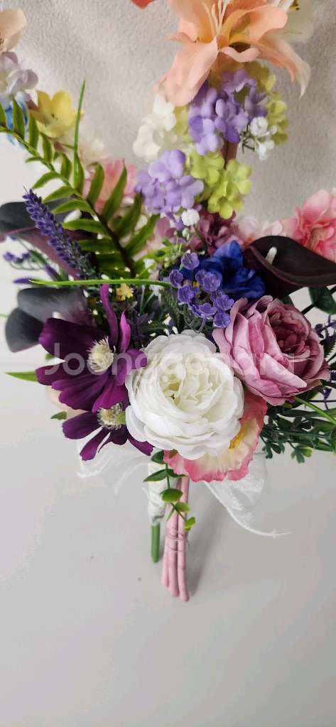 새상품)하트 조화 부케 여행사진 웨딩 촬영--5