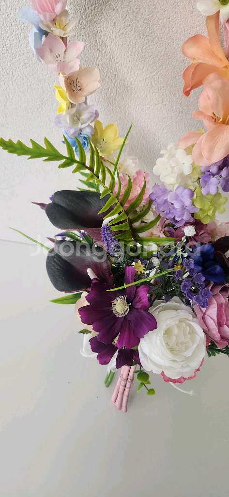 새상품)하트 조화 부케 여행사진 웨딩 촬영--9