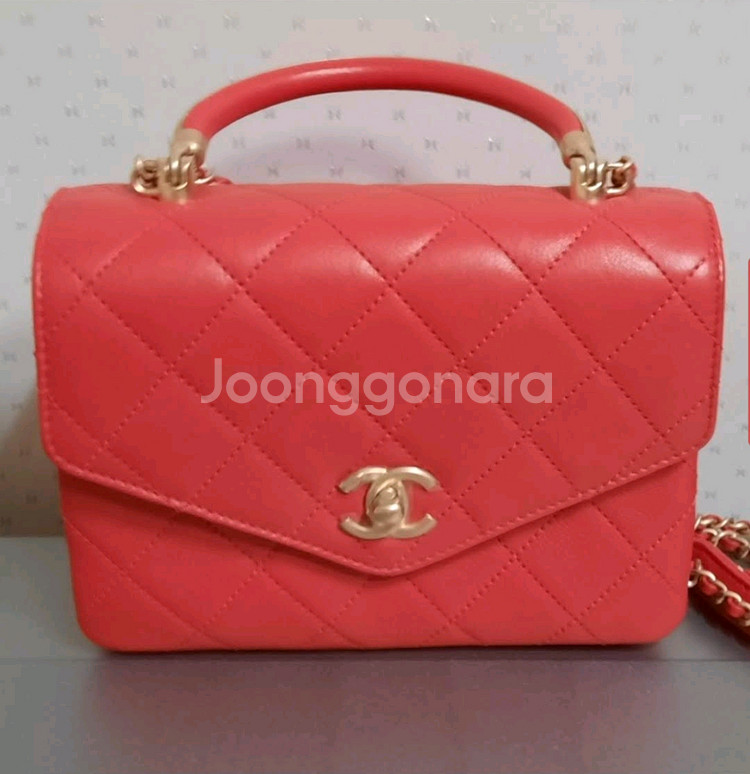 Chanel Red Chain Bag 정품금장 코랄레드--0