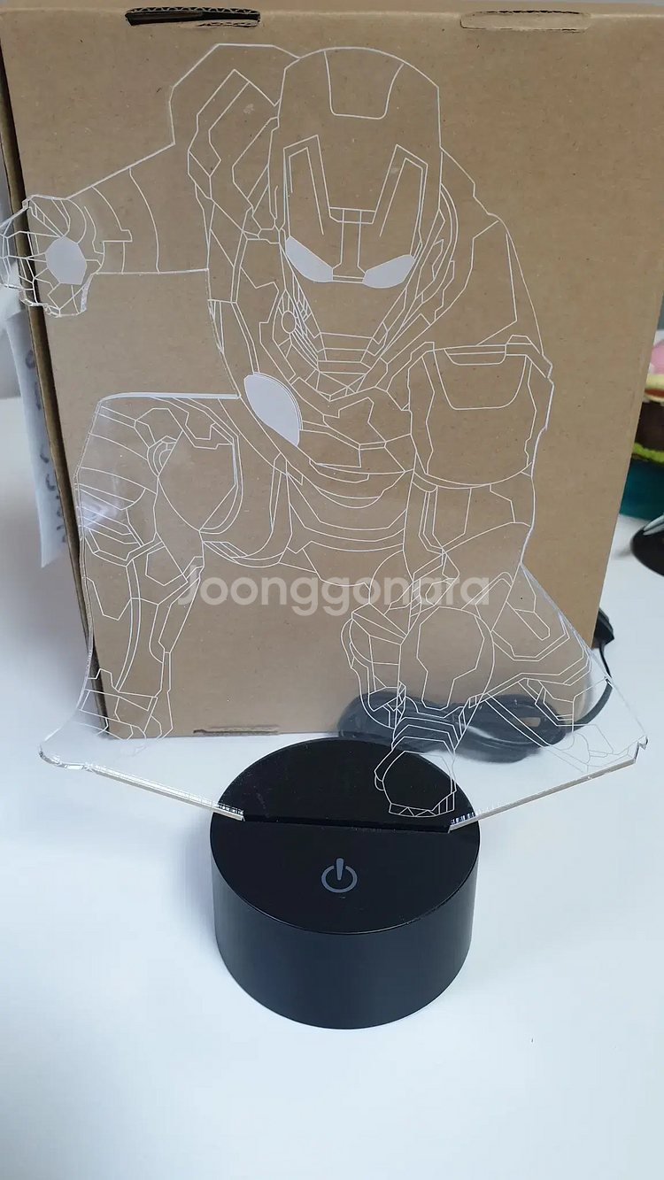아이언맨 led 아크릴 스텐드 무드등 (led조명) 팜--0