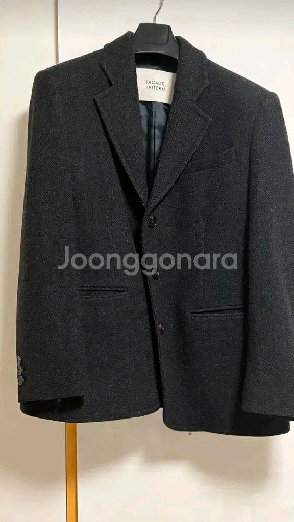 파사드패턴 헤링본 테일러드 자켓 S--1