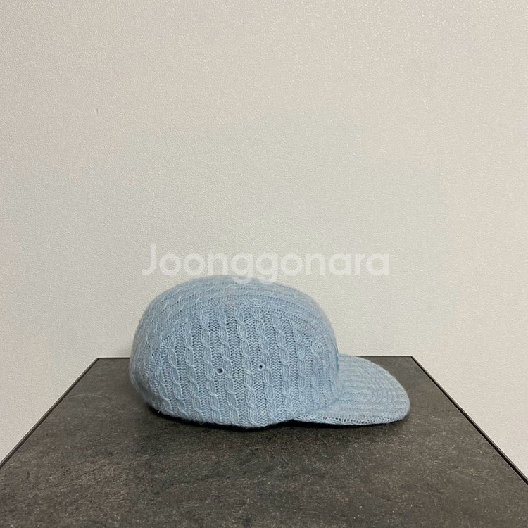 슈프림 니트 케이블 파스텔 블루 박스로고 캠프캡 모자--2