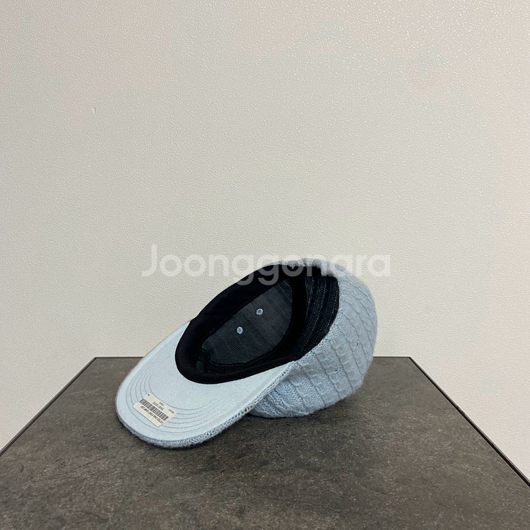 슈프림 니트 케이블 파스텔 블루 박스로고 캠프캡 모자--5