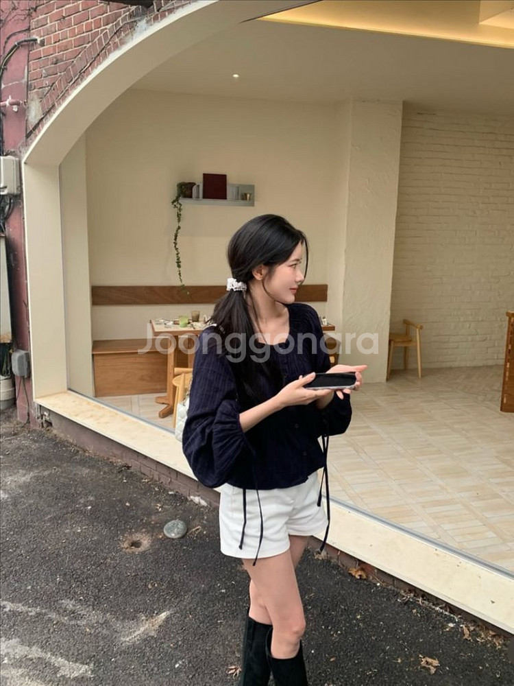 샵모넷 네이비 블라우스 팔아요--1