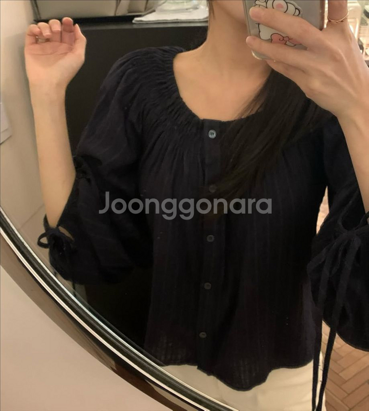 샵모넷 네이비 블라우스 팔아요--0