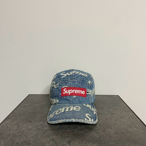 슈프림 21SS 프레이드 데님 박스로고 캠프캡 모자